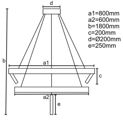 Led Dimmable κρεμαστό φωτιστικό οροφής LED/140W/230V 3000-6500K + τηλεχειριστήριο