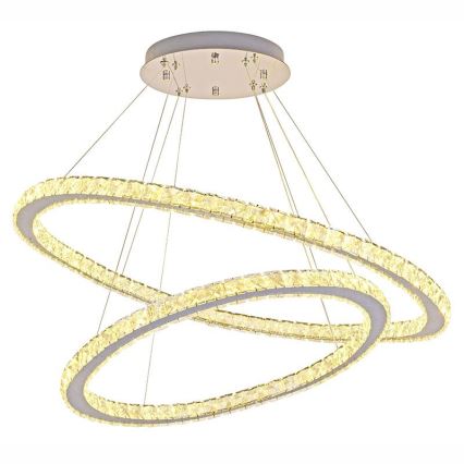 LED Dimming κρύσταλλο πολύφωτο on a string LED/160W/230V 3000-6500K ασήμι + τηλεχειριστήριο