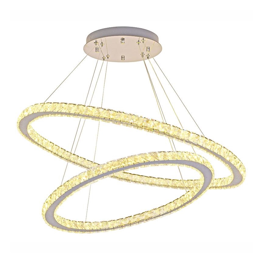 LED Dimming κρύσταλλο πολύφωτο on a string LED/160W/230V 3000-6500K ασήμι + τηλεχειριστήριο