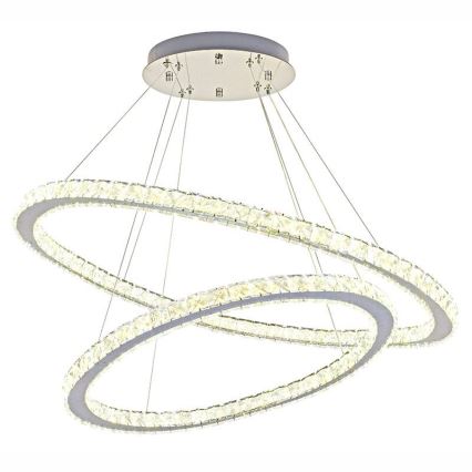 LED Dimming κρύσταλλο πολύφωτο on a string LED/160W/230V 3000-6500K ασήμι + τηλεχειριστήριο