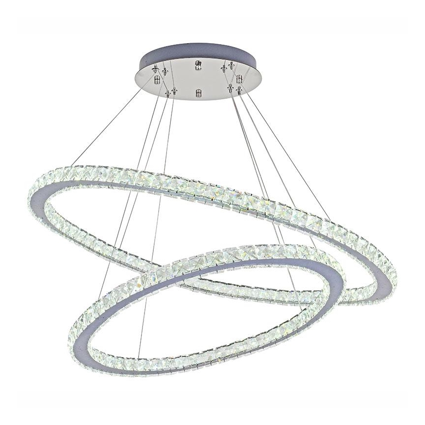 LED Dimming κρύσταλλο πολύφωτο on a string LED/160W/230V 3000-6500K ασήμι + τηλεχειριστήριο