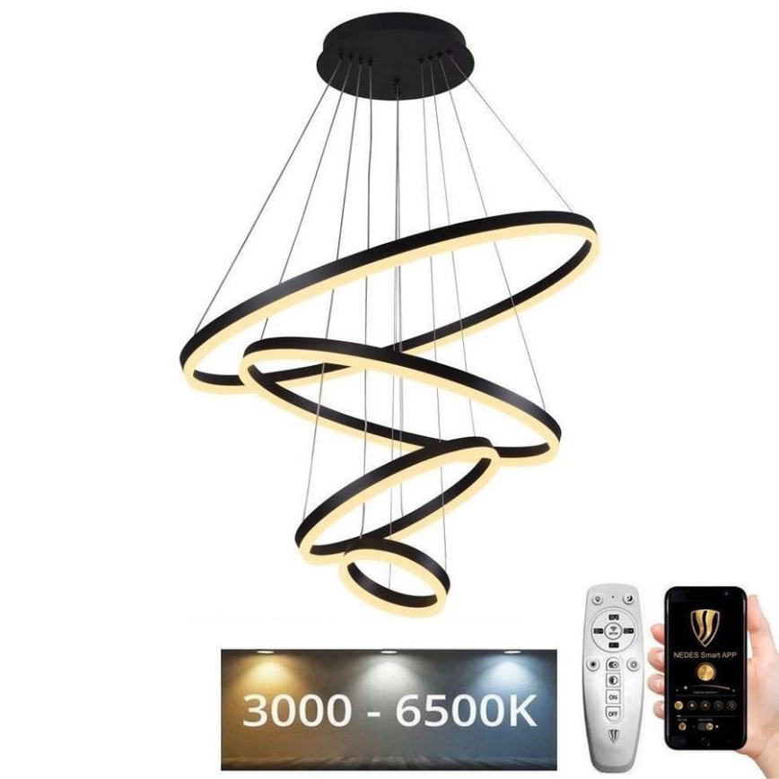 Led Dimmable κρεμαστό φωτιστικό οροφής LED/165W/230V 3000-6500K διάμετρος 80 cm + τηλεχειριστήριο