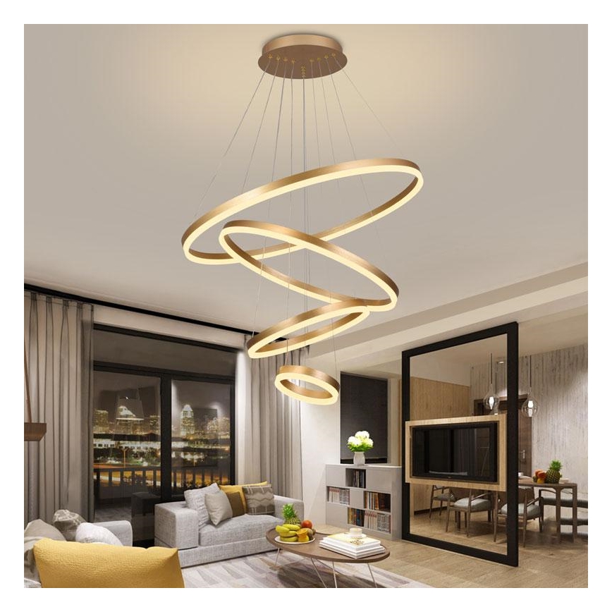 Led Dimmable κρεμαστό φωτιστικό οροφής LED/165W/230V 3000-6500K διάμετρος 80 cm + τηλεχειριστήριο