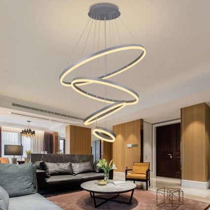 Led Dimmable κρεμαστό φωτιστικό οροφής LED/165W/230V 3000-6500K διάμετρος 80 cm + τηλεχειριστήριο