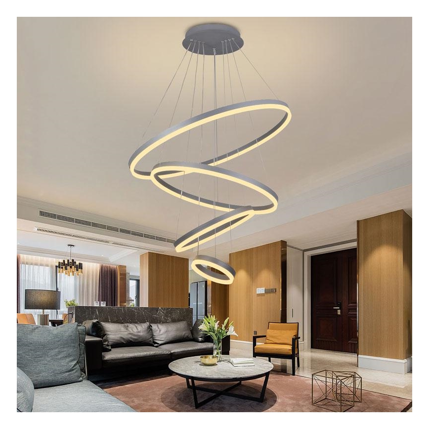 Led Dimmable κρεμαστό φωτιστικό οροφής LED/165W/230V 3000-6500K διάμετρος 80 cm + τηλεχειριστήριο