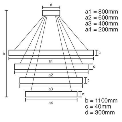 LED Dimmable κρεμαστό φωτιστικό οροφής LED/165W/230V 3000-6500K+ τηλεχειριστήριο