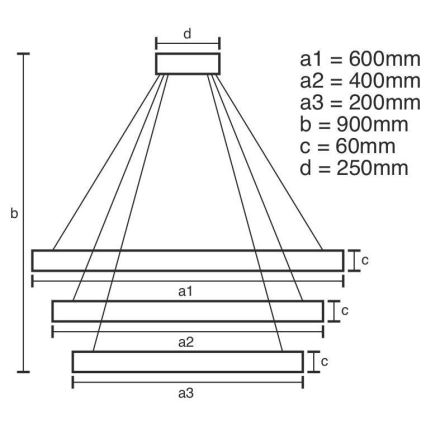 LED Dimmable κρεμαστό φωτιστικό οροφής LED/165W/230V 3000-6500K + τηλεχειριστήριο