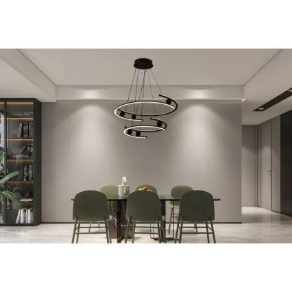 Led Dimmable κρεμαστό φωτιστικό οροφής LED/170W/230V 3000-6500K διάμετρος 80 cm + τηλεχειριστήριο