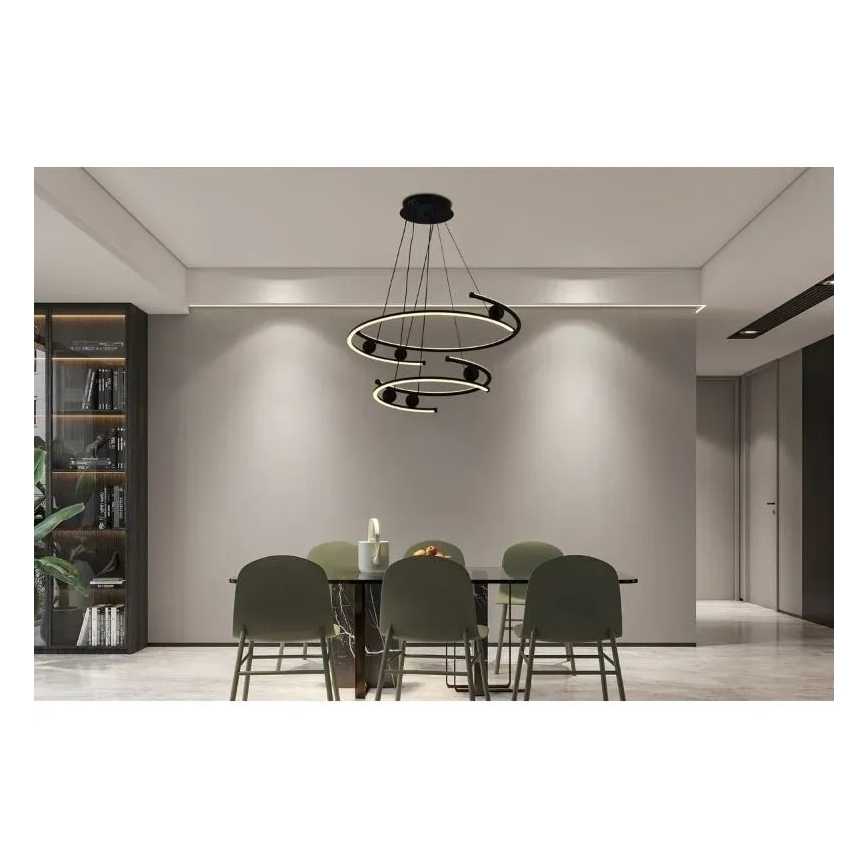 Led Dimmable κρεμαστό φωτιστικό οροφής LED/170W/230V 3000-6500K διάμετρος 80 cm + τηλεχειριστήριο
