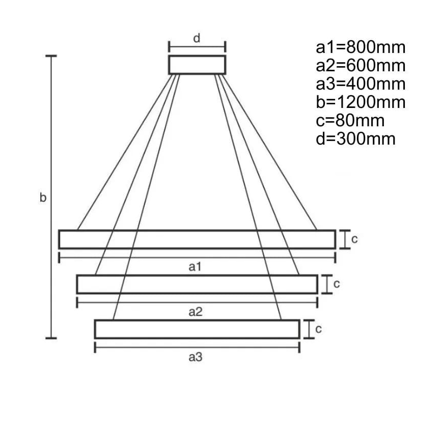 Led Dimmable κρεμαστό φωτιστικό οροφής LED/170W/230V 3000-6500K διάμετρος 80 cm + τηλεχειριστήριο