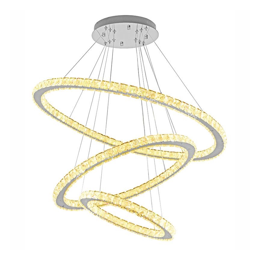 LED Dimming κρύσταλλο πολύφωτο on a string LED/210W/230V 3000-6500K ασήμι + τηλεχειριστήριο