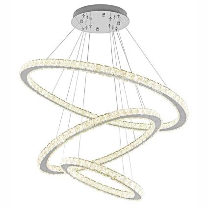 LED Dimming κρύσταλλο πολύφωτο on a string LED/210W/230V 3000-6500K ασήμι + τηλεχειριστήριο