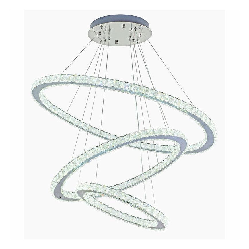 LED Dimming κρύσταλλο πολύφωτο on a string LED/210W/230V 3000-6500K ασήμι + τηλεχειριστήριο