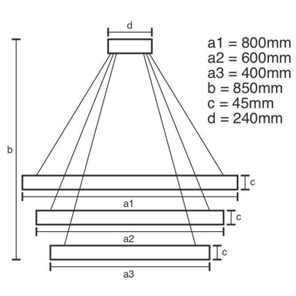 LED Dimmable κρεμαστό φωτιστικό οροφής  LED/220W/230V 3000-6500K+ τηλεχειριστήριο