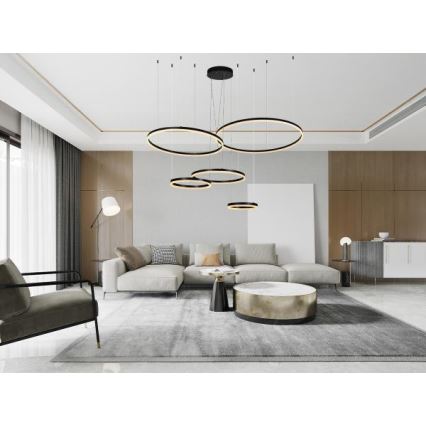 Led Dimmable κρεμαστό φωτιστικό οροφής LED/220W/230V 3000-6500K διάμετρος 100 cm + τηλεχειριστήριο