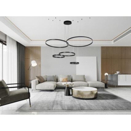 Led Dimmable κρεμαστό φωτιστικό οροφής LED/220W/230V 3000-6500K διάμετρος 100 cm + τηλεχειριστήριο