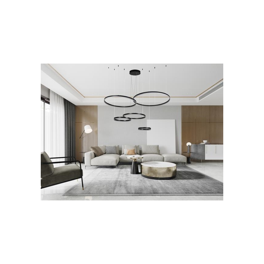 Led Dimmable κρεμαστό φωτιστικό οροφής LED/220W/230V 3000-6500K διάμετρος 100 cm + τηλεχειριστήριο