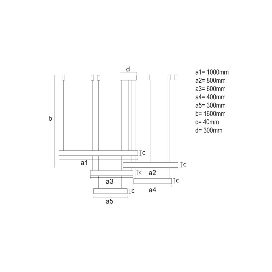 Led Dimmable κρεμαστό φωτιστικό οροφής LED/220W/230V 3000-6500K διάμετρος 100 cm + τηλεχειριστήριο