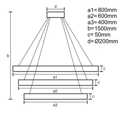 Led Dimmable κρεμαστό φωτιστικό οροφής LED/235W/230V 3000-6500K + τηλεχειριστήριο