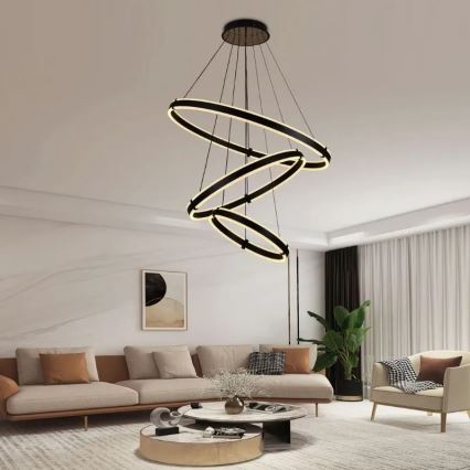 Led Dimmable κρεμαστό φωτιστικό οροφής LED/250W/230V 3000-6500K διάμετρος 80 cm + τηλεχειριστήριο