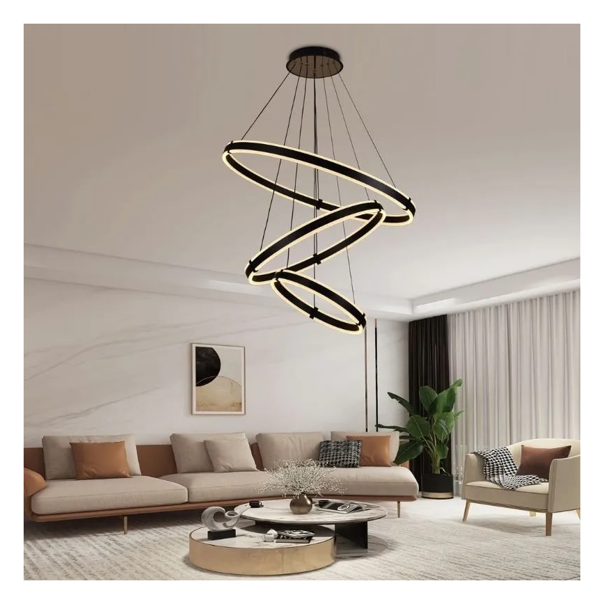 Led Dimmable κρεμαστό φωτιστικό οροφής LED/250W/230V 3000-6500K διάμετρος 80 cm + τηλεχειριστήριο