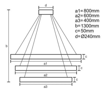 Led Dimmable κρεμαστό φωτιστικό οροφής LED/250W/230V 3000-6500K διάμετρος 80 cm + τηλεχειριστήριο