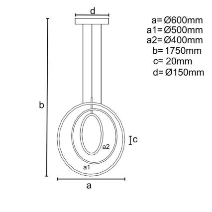 Led Dimmable κρεμαστό φωτιστικό οροφής LED/35W/230V 3000-6500K + τηλεχειριστήριο