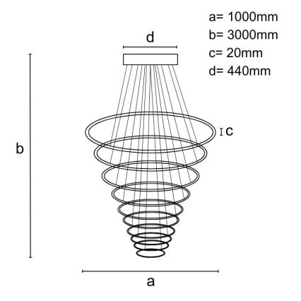 Led Dimmable κρεμαστό φωτιστικό οροφής LED/370W/230V 3000-6500K + τηλεχειριστήριο