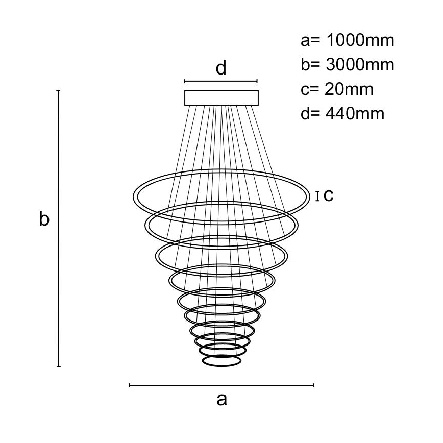 Led Dimmable κρεμαστό φωτιστικό οροφής LED/370W/230V 3000-6500K + τηλεχειριστήριο