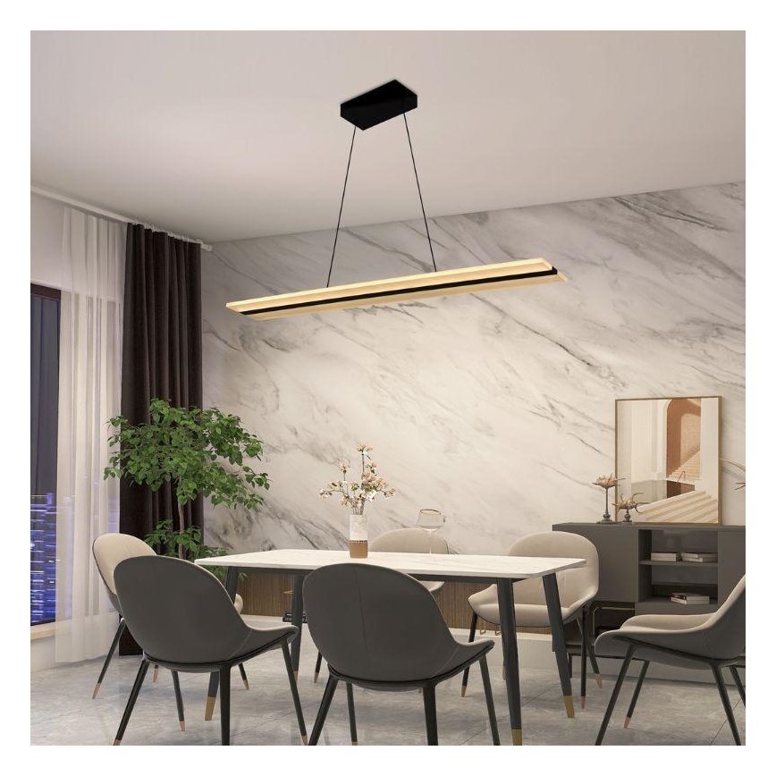 Led Dimmable κρεμαστό φωτιστικό οροφής LED/40W/230V 3000-6500K μαύρο + τηλεχειριστήριο