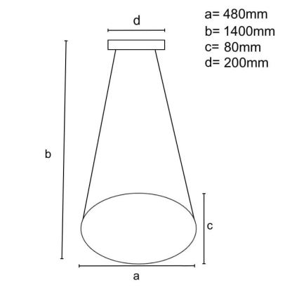 Led Dimmable κρεμαστό φωτιστικό οροφής LED/40W/230V 3000-6500K διάμετρος 48 cm μαύρο + τηλεχειριστήριο