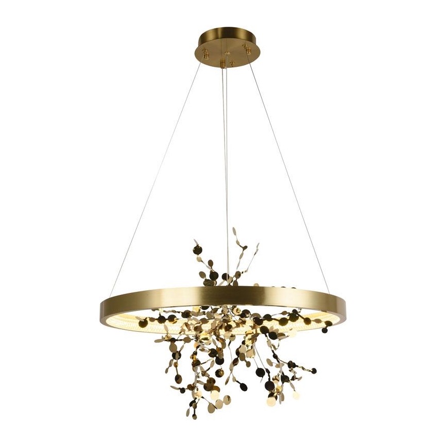 Led Dimmable κρεμαστό φωτιστικό οροφής LED/40W/230V 3000-6500K χρυσαφί + τηλεχειριστήριο