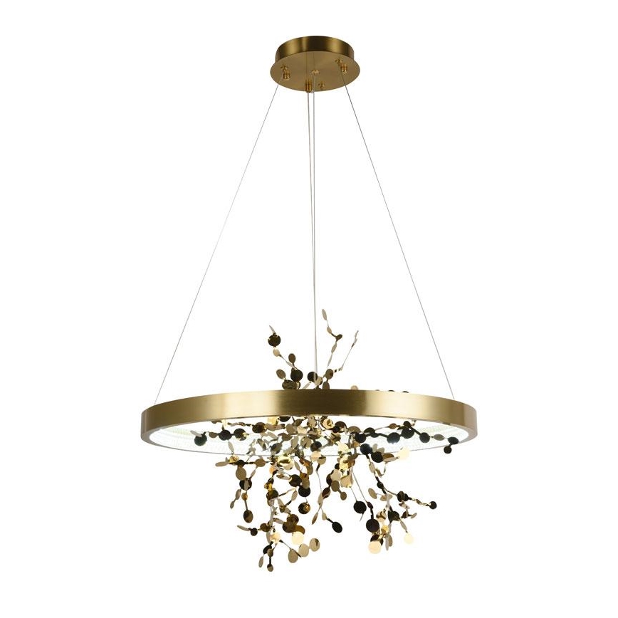 Led Dimmable κρεμαστό φωτιστικό οροφής LED/40W/230V 3000-6500K χρυσαφί + τηλεχειριστήριο