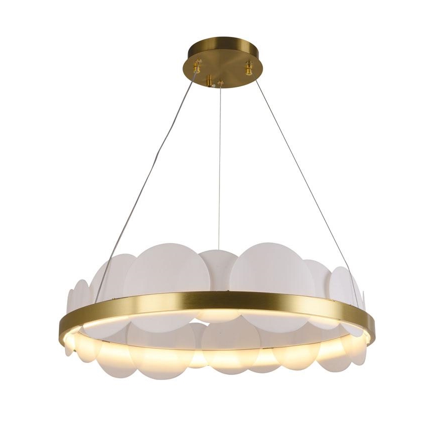 Led Dimmable κρεμαστό φωτιστικό οροφής LED/40W/230V 3000-6500K χρυσαφί + τηλεχειριστήριο