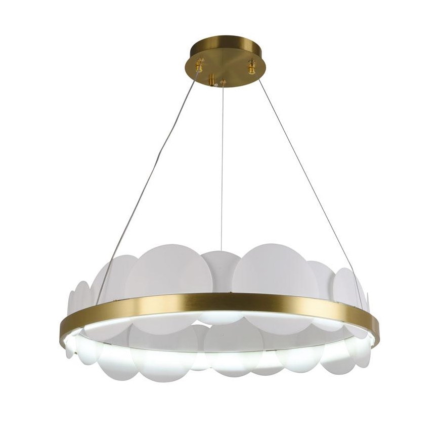 Led Dimmable κρεμαστό φωτιστικό οροφής LED/40W/230V 3000-6500K χρυσαφί + τηλεχειριστήριο