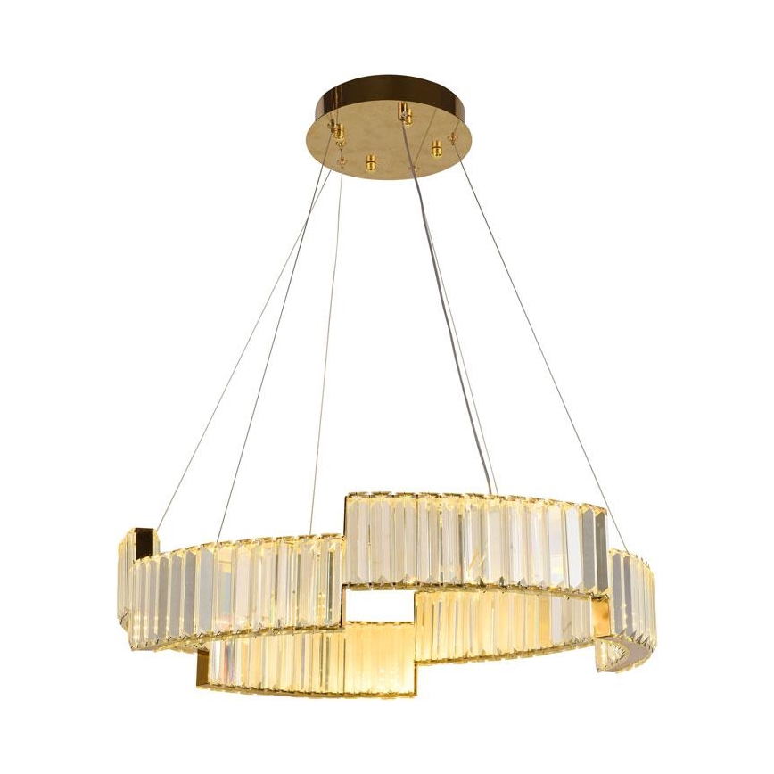 LED Dimming κρύσταλλο πολύφωτο on a string LED/40W/230V 3000-6500K χρυσαφί + τηλεχειριστήριο