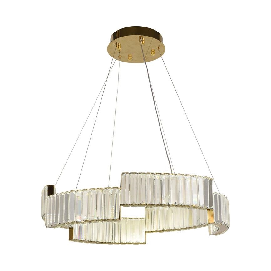 LED Dimming κρύσταλλο πολύφωτο on a string LED/40W/230V 3000-6500K χρυσαφί + τηλεχειριστήριο