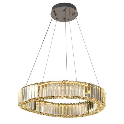 LED Dimming κρυστάλλινο κρεμαστό φωτιστικό οροφής κρεμαστό φωτιστικό οροφής LED/40W/230V 3000-6500K γυαλιστερό χρώμιο + τηλεχειριστήριο