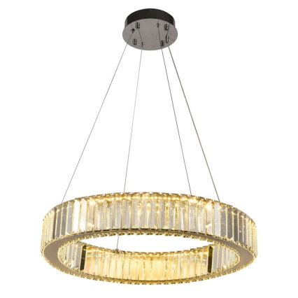 LED Dimming κρυστάλλινο κρεμαστό φωτιστικό οροφής κρεμαστό φωτιστικό οροφής LED/40W/230V 3000-6500K γυαλιστερό χρώμιο + τηλεχειριστήριο