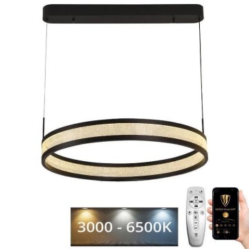 Led Dimmable κρεμαστό φωτιστικό οροφής LED/45W/230V 3000-6500K διάμετρος 60 cm μαύρο + τηλεχειριστήριο