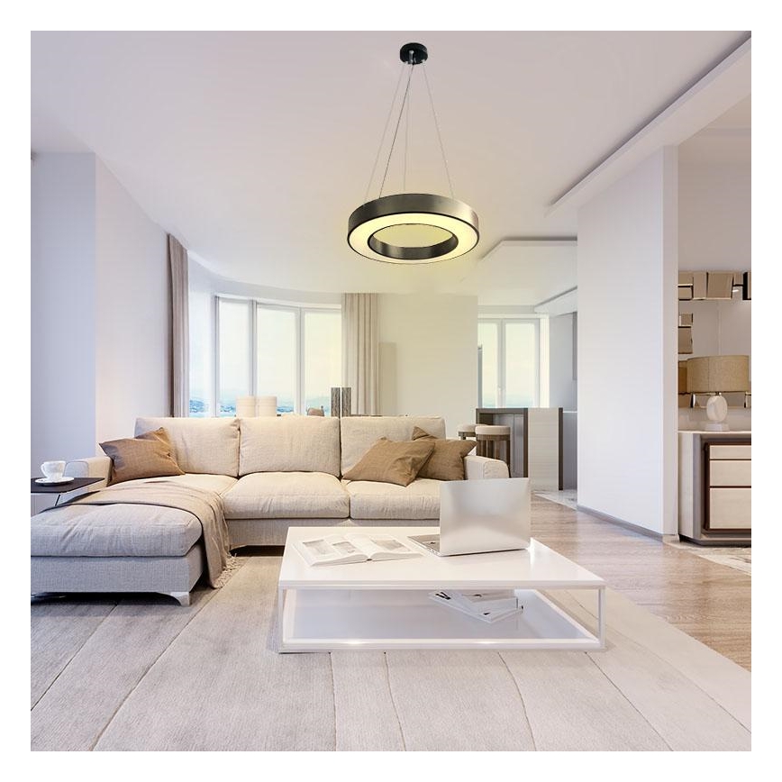 Led Dimmable κρεμαστό φωτιστικό οροφής LED/45W/230V 3000-6500K μαύρο + τηλεχειριστήριο