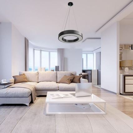 Led Dimmable κρεμαστό φωτιστικό οροφής LED/45W/230V 3000-6500K μαύρο + τηλεχειριστήριο
