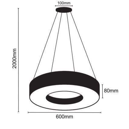 Led Dimmable κρεμαστό φωτιστικό οροφής LED/45W/230V 3000-6500K μαύρο + τηλεχειριστήριο