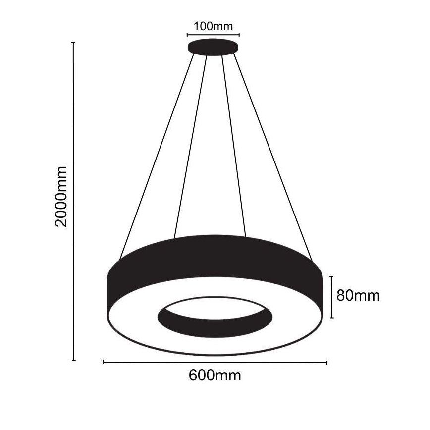 Led Dimmable κρεμαστό φωτιστικό οροφής LED/45W/230V 3000-6500K μαύρο + τηλεχειριστήριο