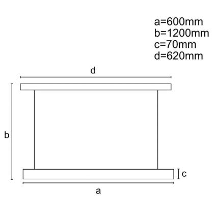 Led Dimmable κρεμαστό φωτιστικό οροφής LED/45W/230V 3000-6500K διάμετρος 60 cm μαύρο + τηλεχειριστήριο