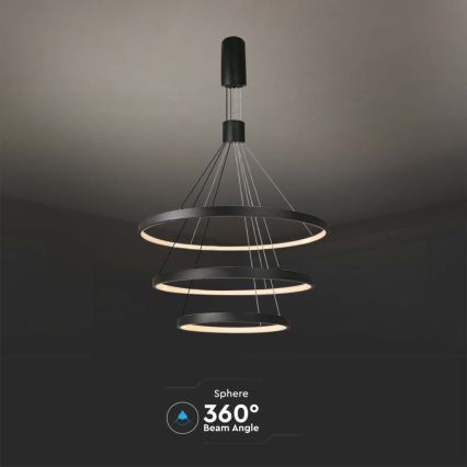 Led Dimmable κρεμαστό φωτιστικό οροφής LED/46W/230V 3000K μαύρο