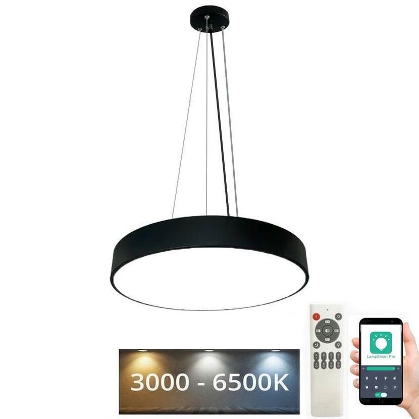 Led Dimmable κρεμαστό φωτιστικό οροφής LED/50W/230V 3000-6500K μαύρο + τηλεχειριστήριο