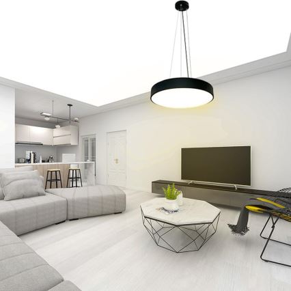 Led Dimmable κρεμαστό φωτιστικό οροφής LED/50W/230V 3000-6500K μαύρο + τηλεχειριστήριο