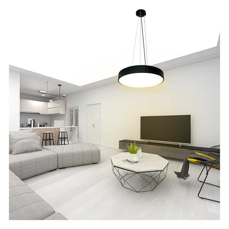 Led Dimmable κρεμαστό φωτιστικό οροφής LED/50W/230V 3000-6500K μαύρο + τηλεχειριστήριο