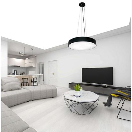 Led Dimmable κρεμαστό φωτιστικό οροφής LED/50W/230V 3000-6500K μαύρο + τηλεχειριστήριο
